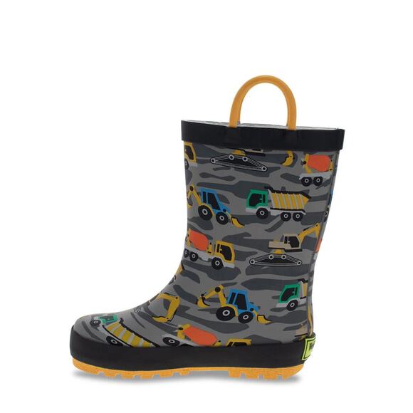 NWT Western Chief Kids Construction Trucks Rain Boot - Gray Toddler Boy Size 10 - Picture 4 of 8